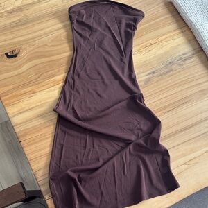 KHY Mesh Brown Strapless Dress NWOT size S